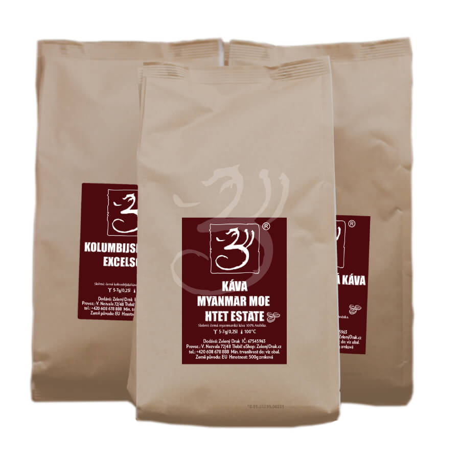 12246-1.jpg KVALITNÍ KÁVOVÉ SMĚSI 500G • ESPRESSA • Zelený Drak - Obrázek 1